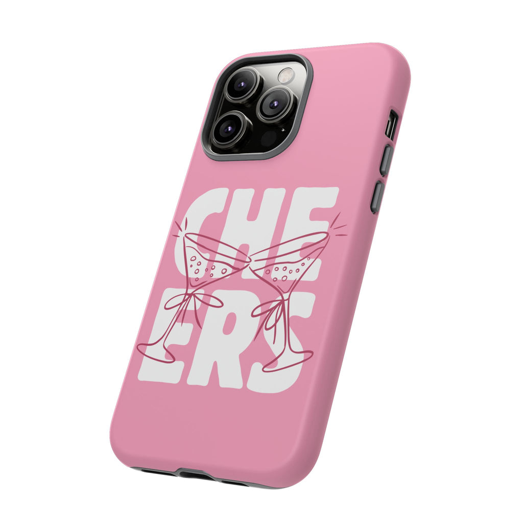 Cheers Phone Case — Pink Martini Glasses Bold Bubblegum