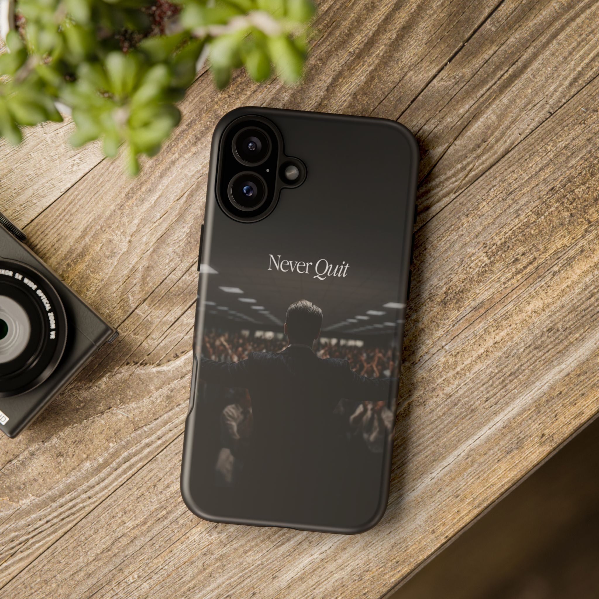 Never Quit Phone Case — Leader Crowd Dark Inspirational