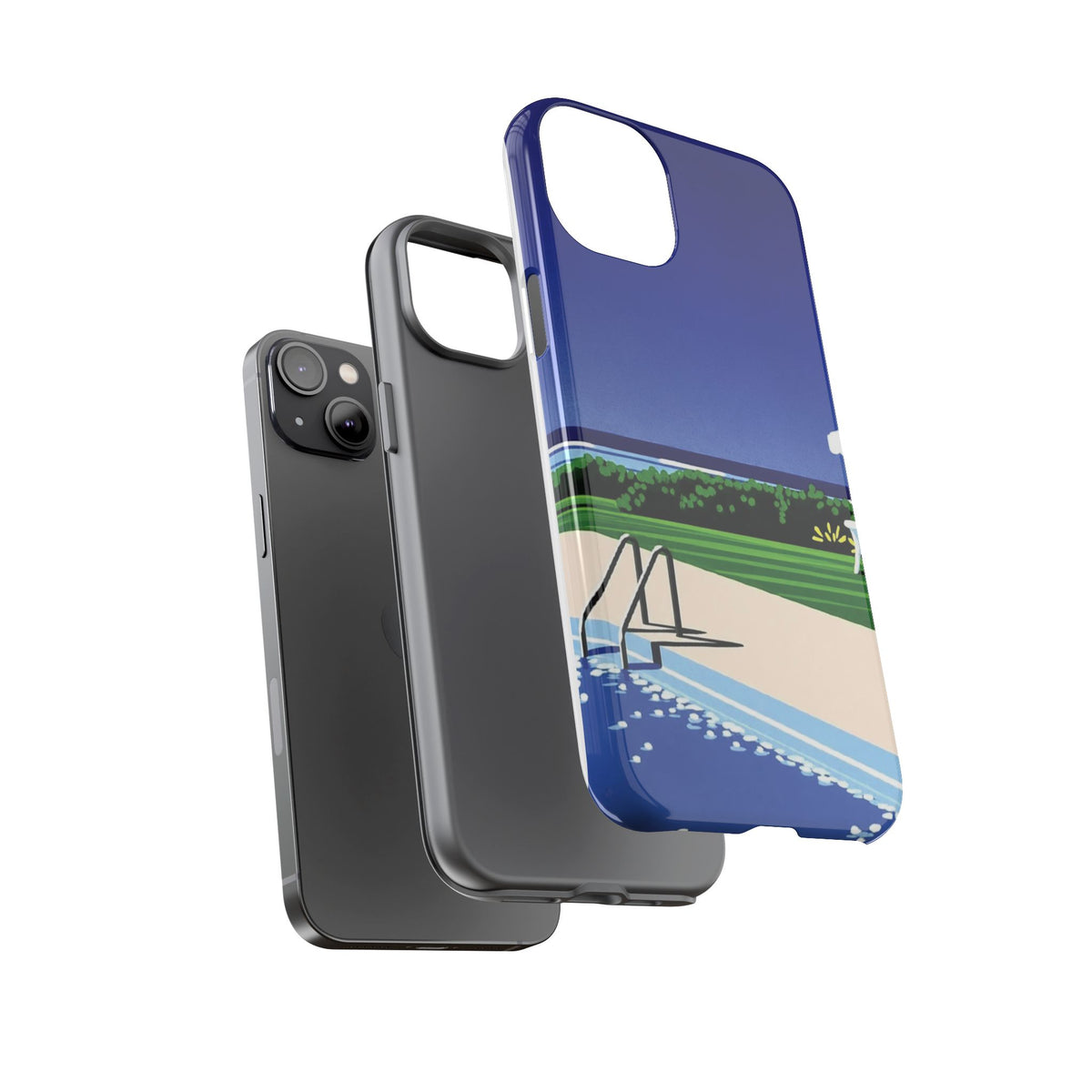 Poolside Phone Case — Bold Blue Summer Art Illustration