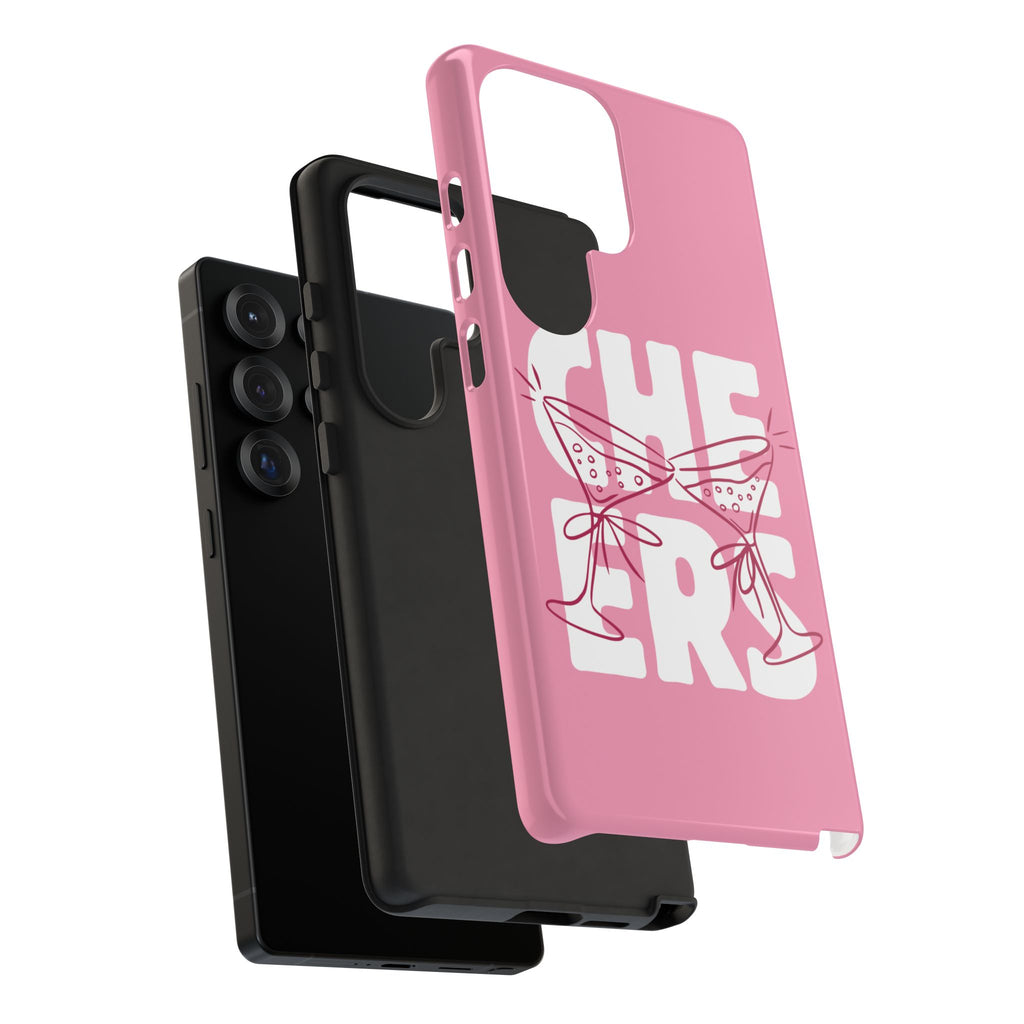 Cheers Phone Case — Pink Martini Glasses Bold Bubblegum