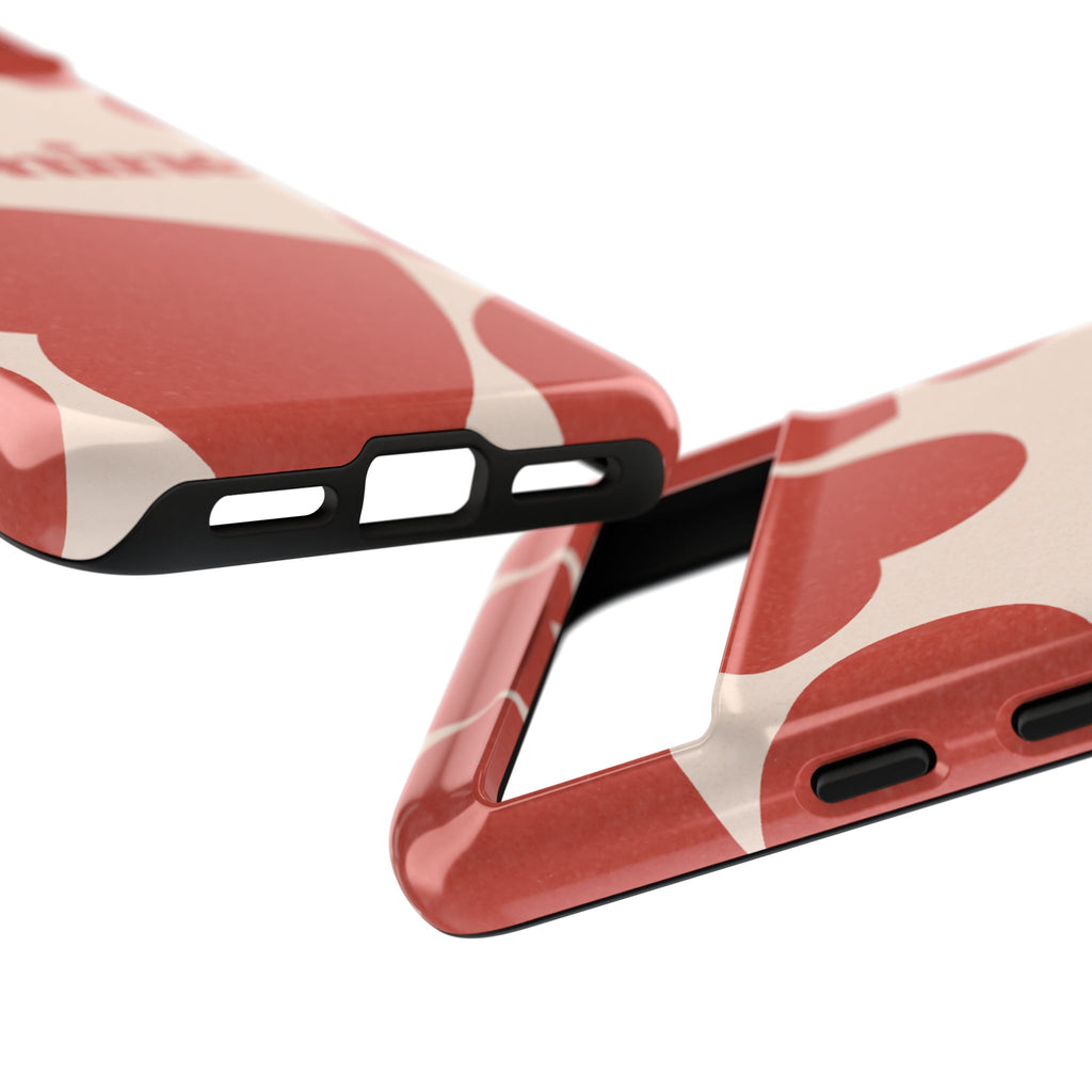 Be Mine Phone Case — Retro Hearts Terracotta Cream Romantic