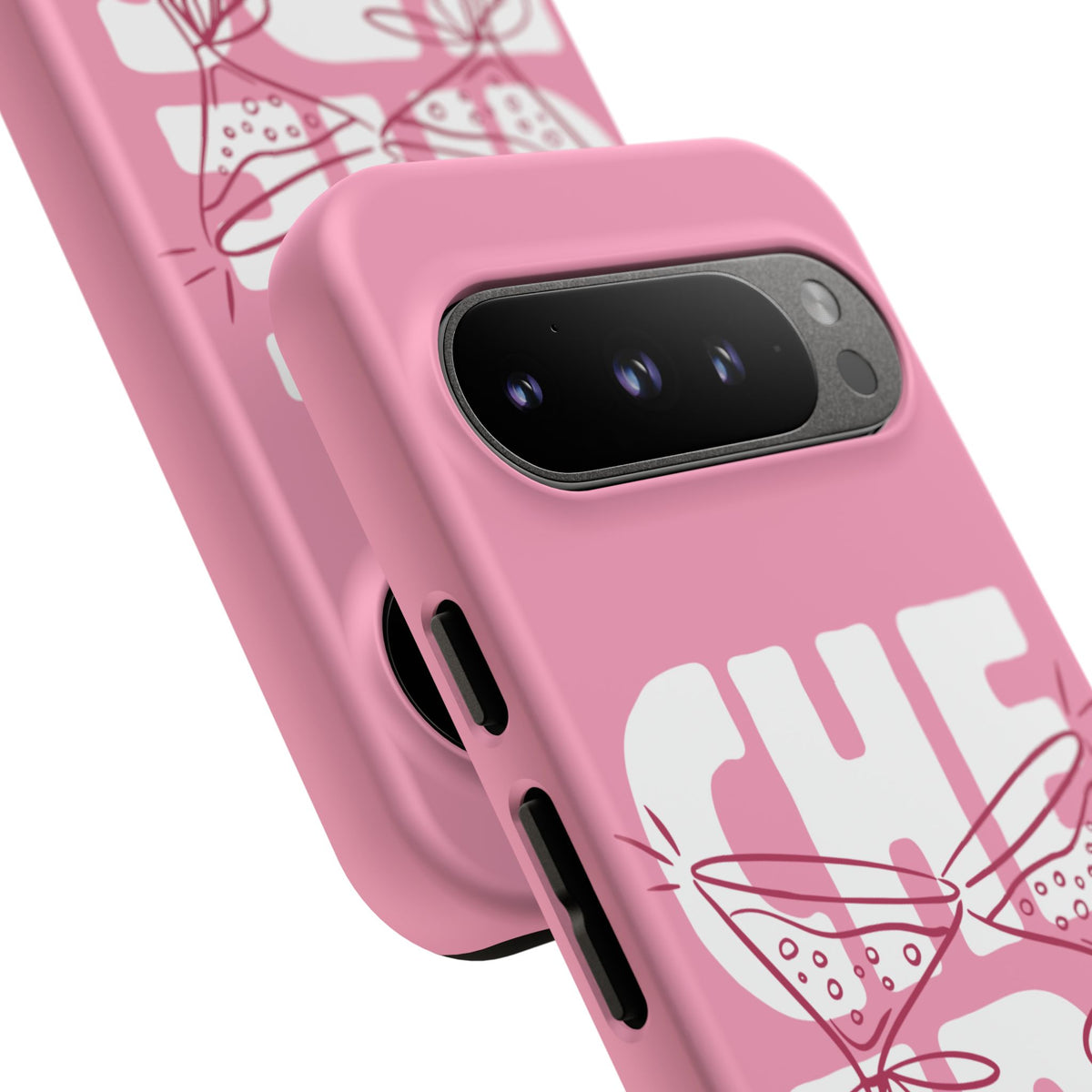Cheers Phone Case — Pink Martini Glasses Bold Bubblegum
